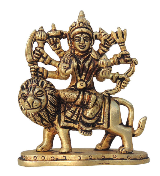 Brass Goddess Durga Idol Statue