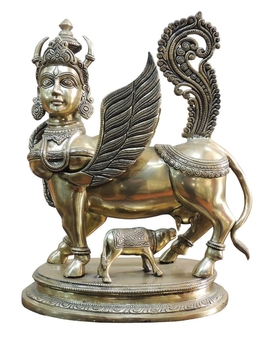 Brass Kamdhenu Cow Statue