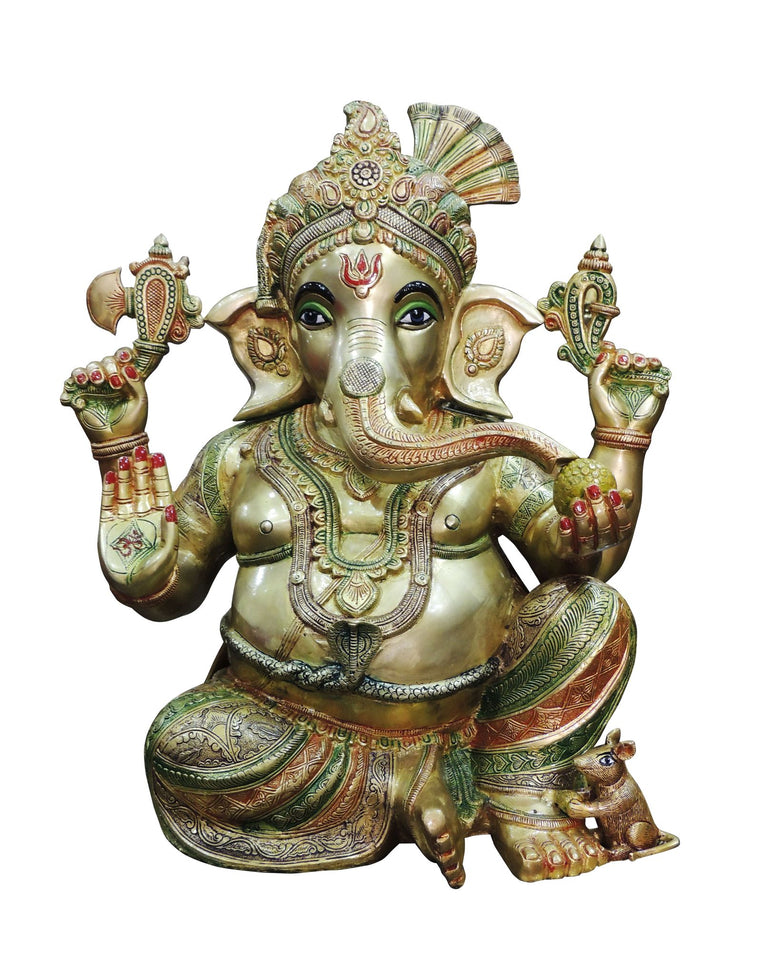 Brass Ganesh Ji Statue Idol