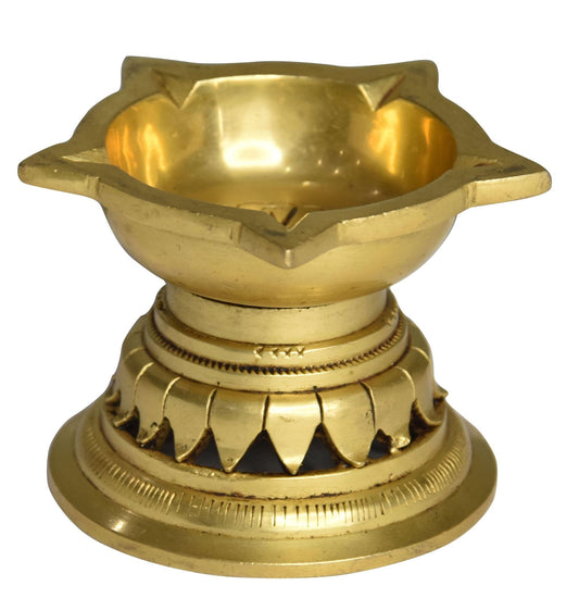 Brass Panchmukhi Stand Deepak Oil Lamp