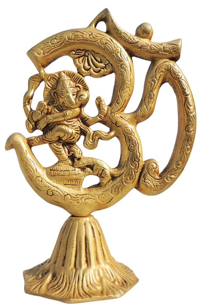 Brass Showpiece Om Ganesh Stand