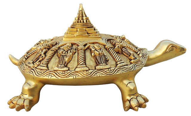 Brass Tortoise with Yantra Idol