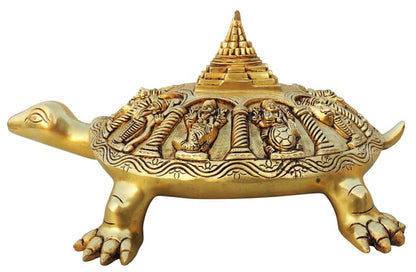 Brass Tortoise with Yantra Idol