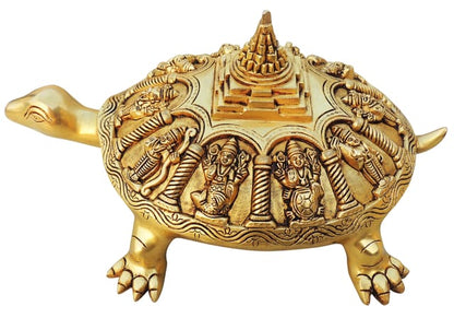 Brass Tortoise with Yantra Idol