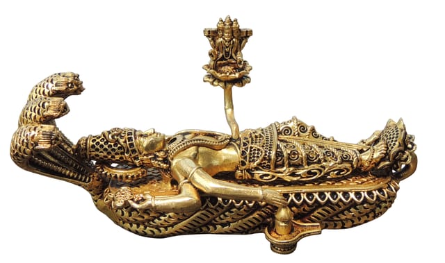 Brass Vishnu ji With Sheshnaag