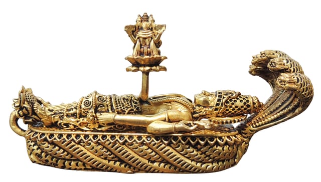 Brass Vishnu ji With Sheshnaag