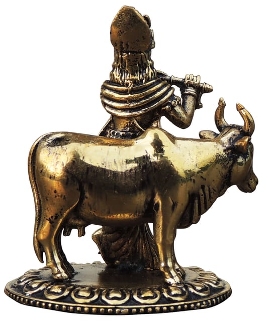 Brass Krishna Cow