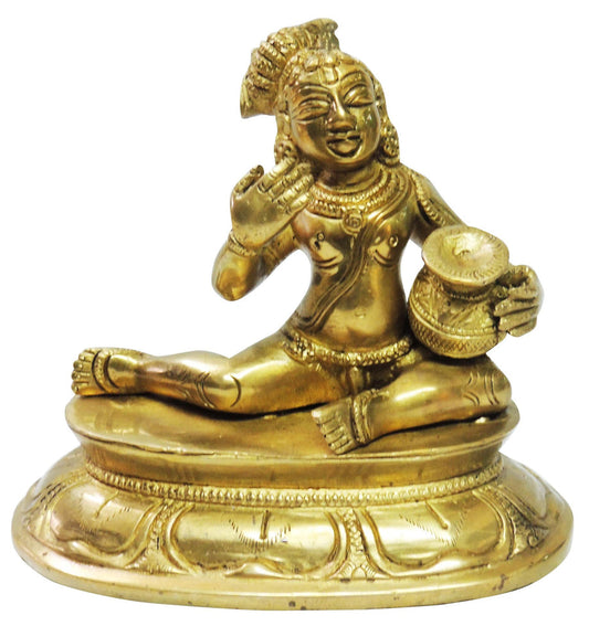 Pure Brass Makhan Krishna Statue