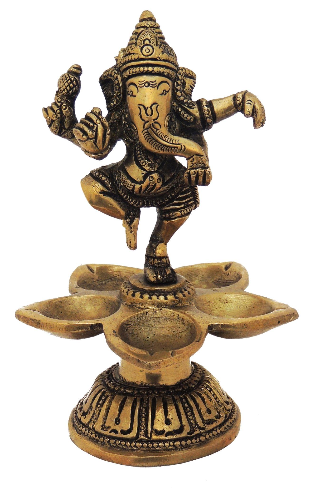 Brass Dancing Ganesha Statue