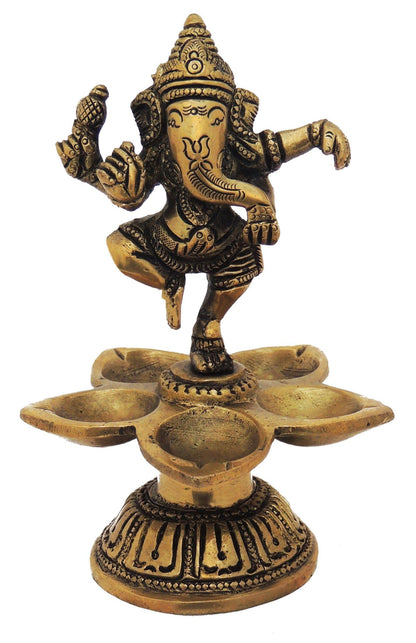 Brass Dancing Ganesha Statue