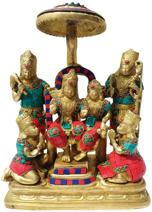 Brass Ram Darbar Stone God Idol Statue