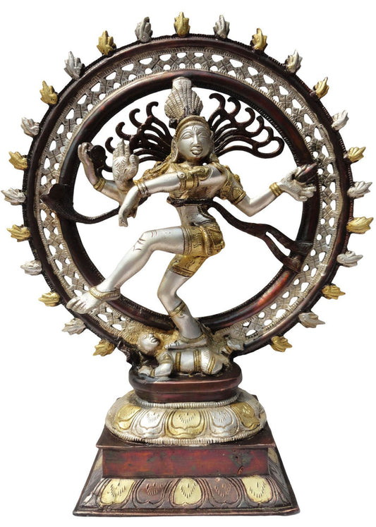 Brass Nataraja Statue With Tri Color Finish