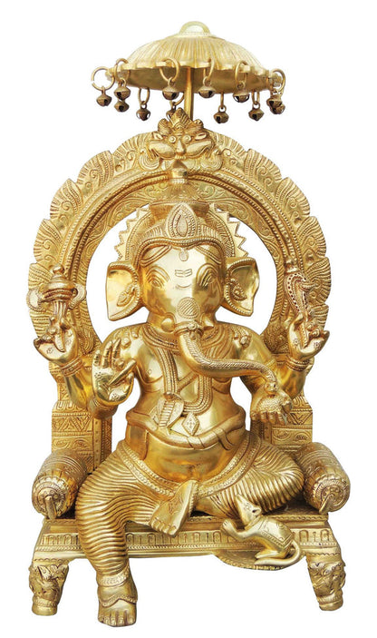 Brass Umberala Ganesh Ji Statue