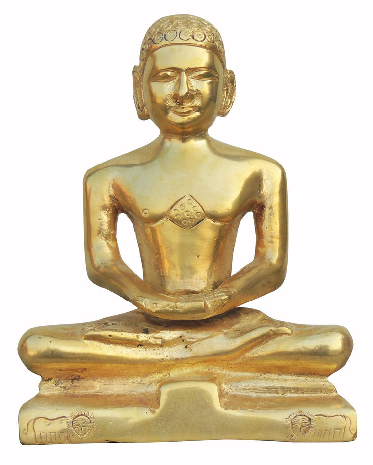 Brass Mahaveer Ji Statue