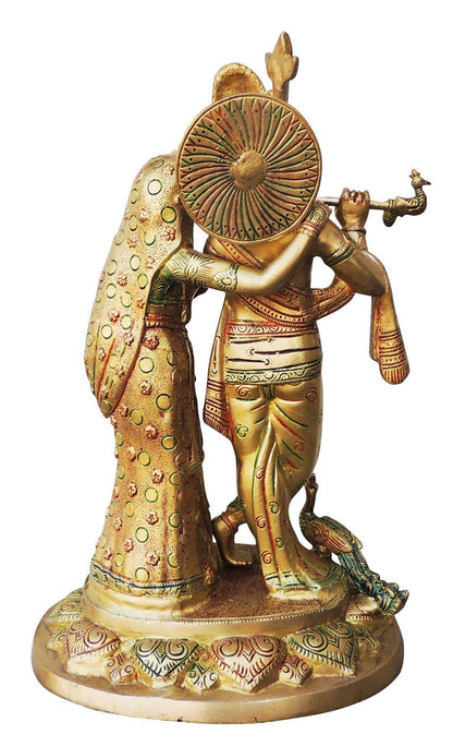 Brass Radha Krishna God Idol Statue