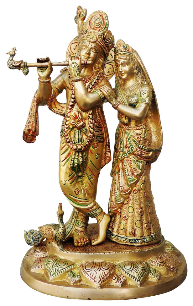 Brass Radha Krishna God Idol Statue