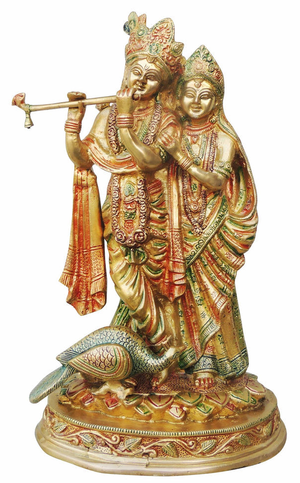 Brass Radha Krishna God Idol Statue