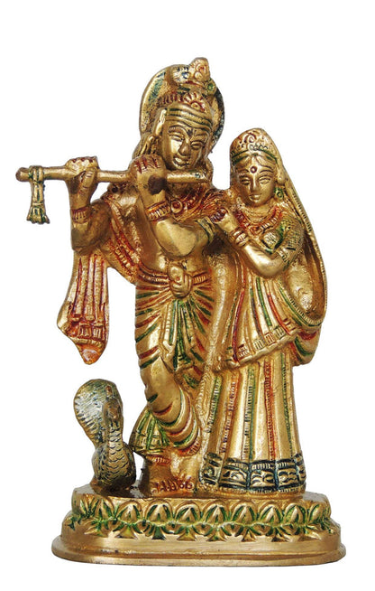 Brass Radha Krishna Same Base God Statue