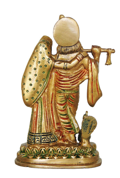 Brass Radha Krishna Same Base God Statue