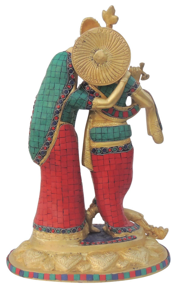 Brass Radhe Krishna Statue God Idol