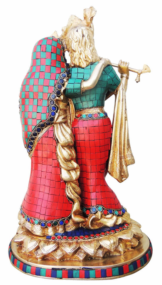 Brass Radha Krishna God Idol Statue