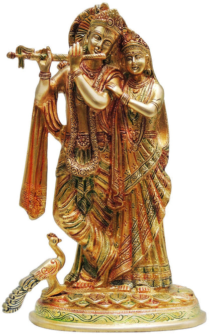 Brass Radha Krishna God Idol Statue