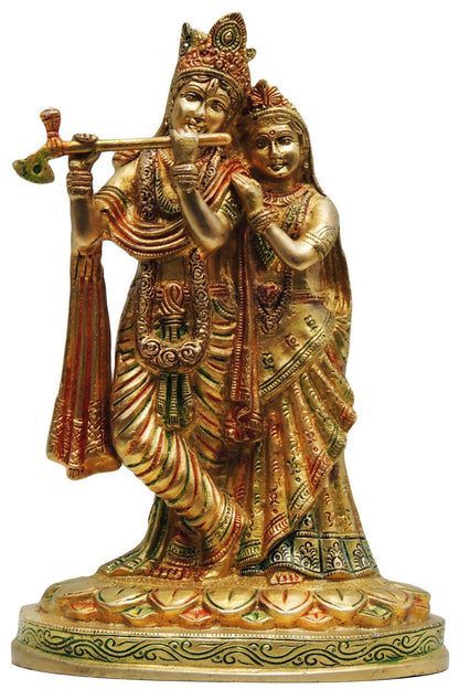 Brass Radha Krishna God Idol Statue