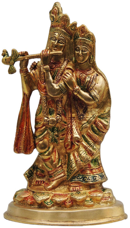 Brass Radha Krishna God Idol Statue