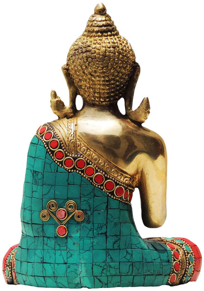 Brass Buddha Statue With Stone Finish