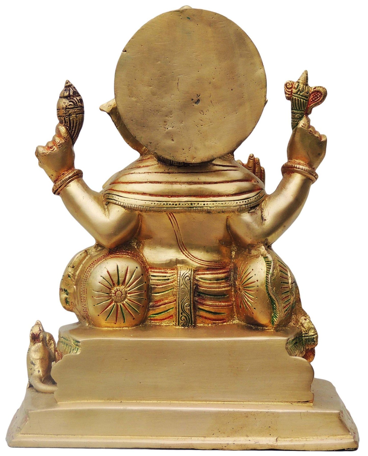 Brass Ganesh Ji With Colour God Statue