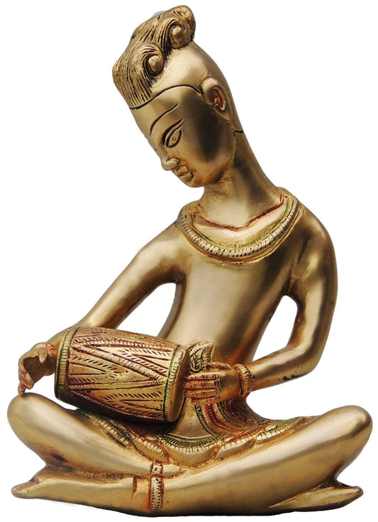 Brass Dholak Rajisthani Statue