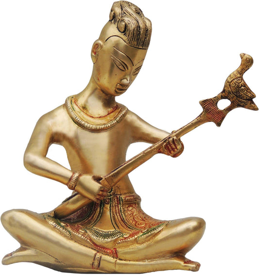 Brass Rajasthani Guitar Statue