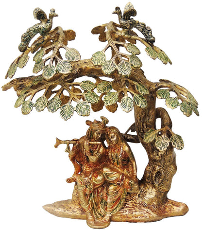 Brass Tree Radha Krishna Colour God Statue