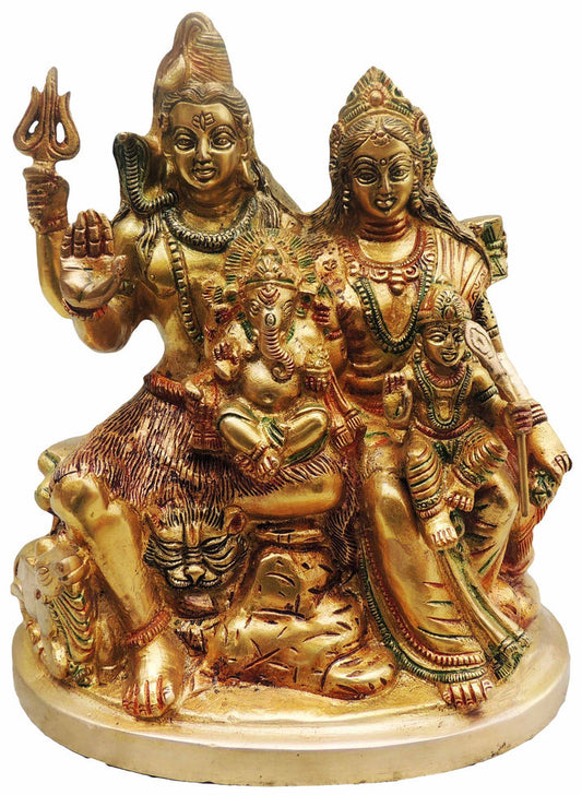 Brass Shiv Parivar Colour Idol Statue