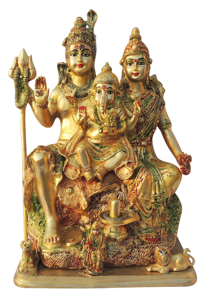 Brass Shiv Parivar Statue | Shiv Family Murti