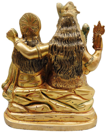 Brass Shiv Parivar Colour Idol Statue | Shiv Family Idol