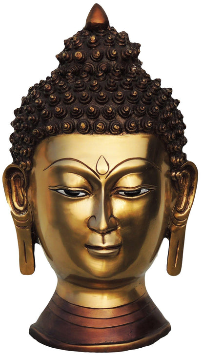 Brass Budha Head With Antique Finish