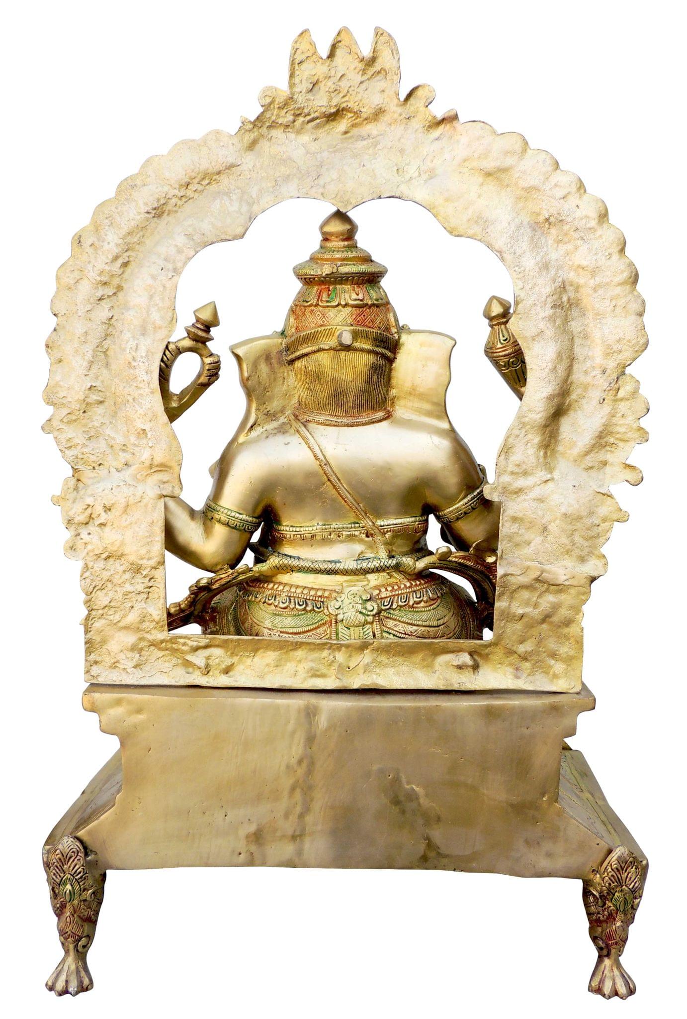 Brass Ganesh Big With Frame Statue