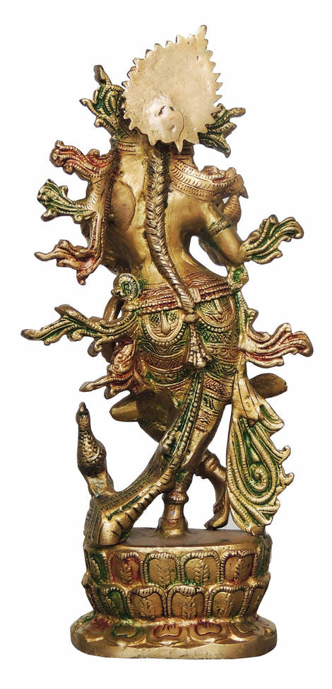 Brass Krishna Colour Statue