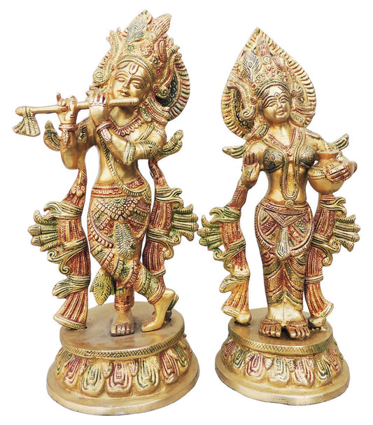 Brass Radha Krishna God Idol Statue