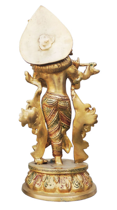 Brass Krishna Colour Statue