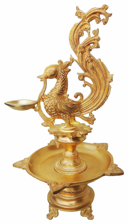 Brass Cock Murga Deepak God Idol Statue