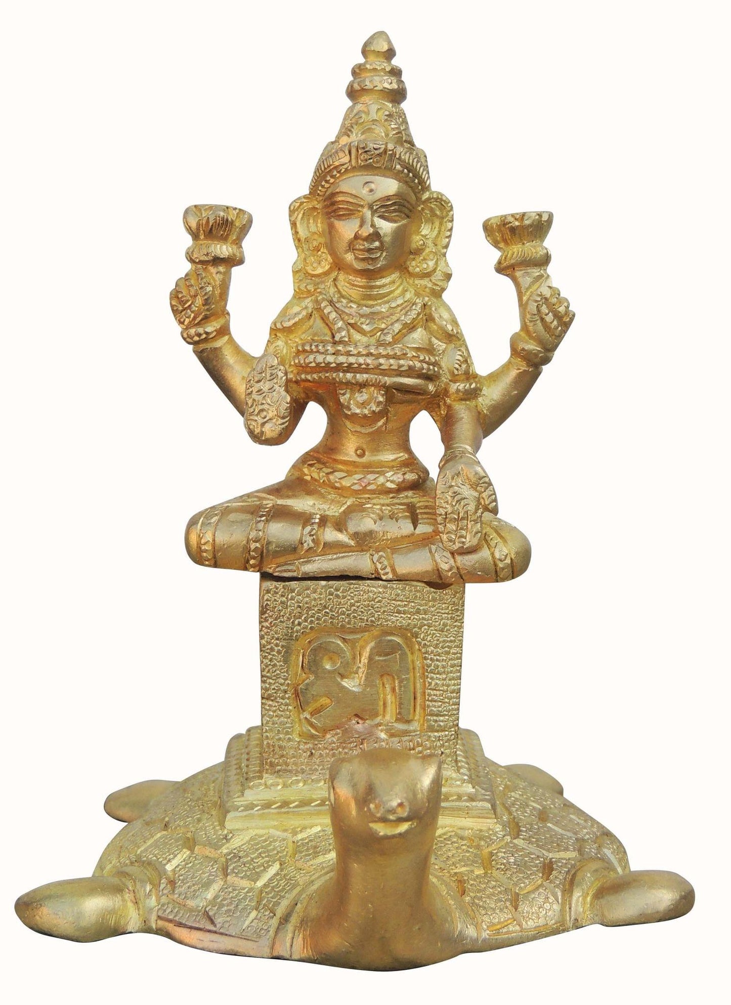 Brass Laxmi Ji Sitting On Tortoise Idol