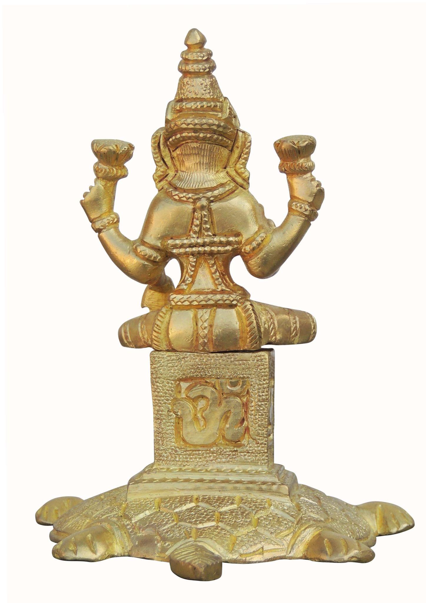 Brass Laxmi Ji Sitting On Tortoise Idol