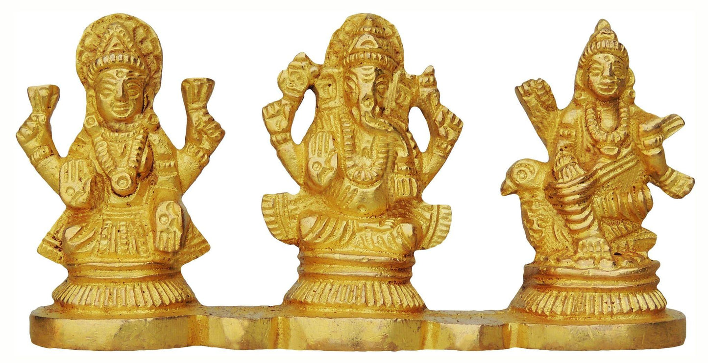 Brass Lgs On Same Base God Idol Statue