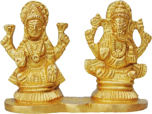 Brass Laxmi Ganesh One Same Base God Idol