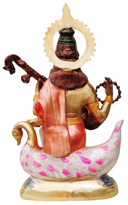 Brass Saraswati Ji Goddess Statue