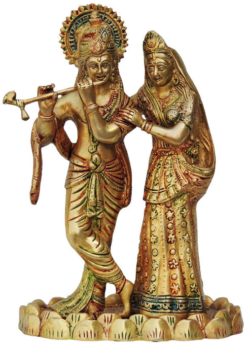 Brass Radha Krishna On Kamal Base