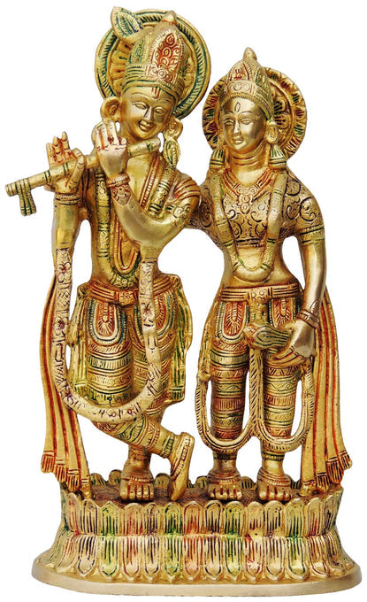 Brass Radha Krishna Statue