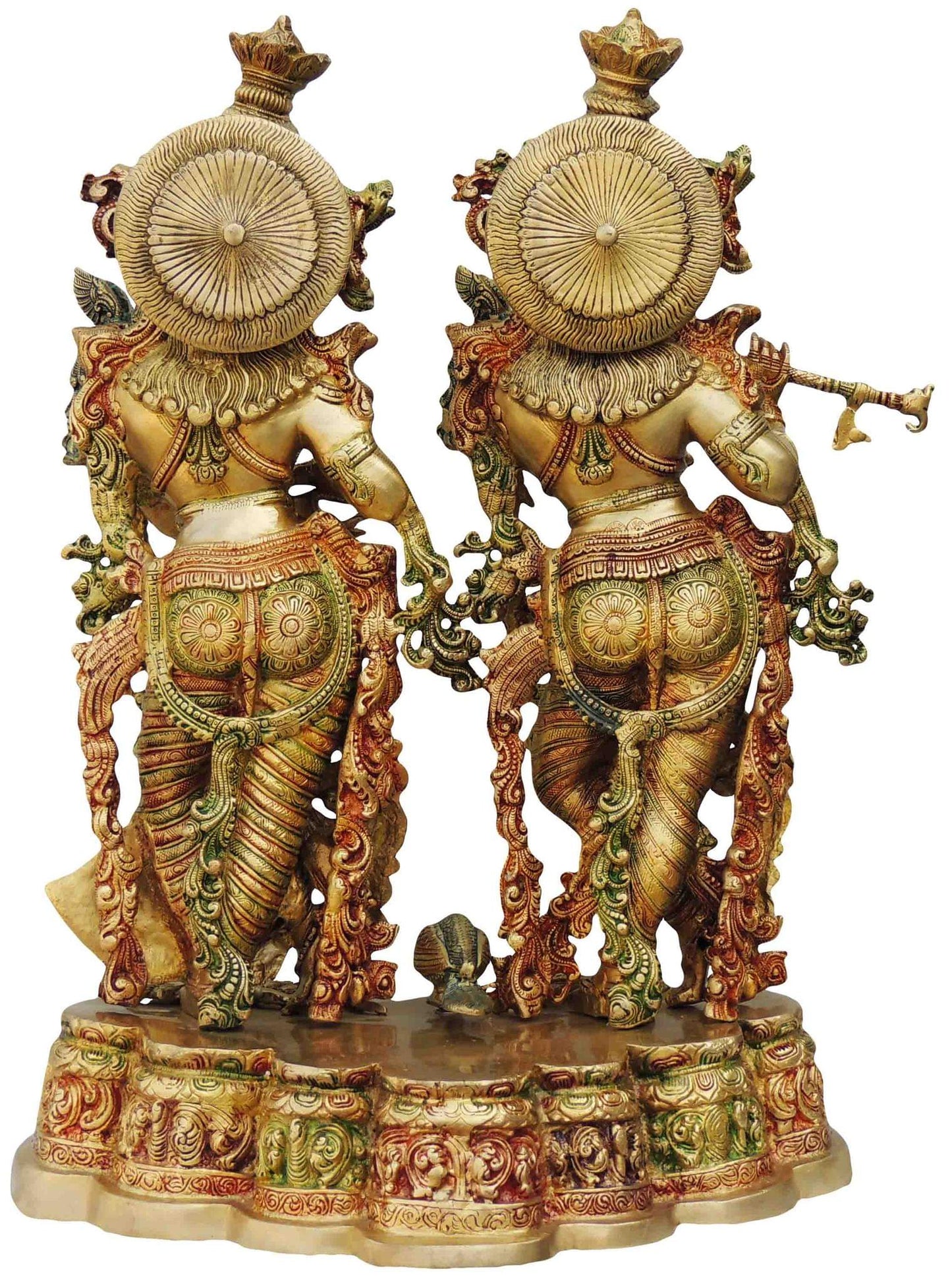 Brass Radha Krishna Platform God Idol